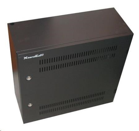 XtendLan 19" nástěnný vertikální rozvaděč 2U+4U 540x200, perforované dveře, 2x zámek, černý