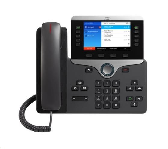 Cisco CP-8851-3PCC-K9=, VoIP telefon, 10line, 2x10/100/1000, 5" displej, Bluetooth, USB, PoE