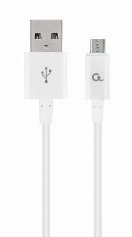 GEMBIRD Kabel MicroUSB - USB, 1m, bílá