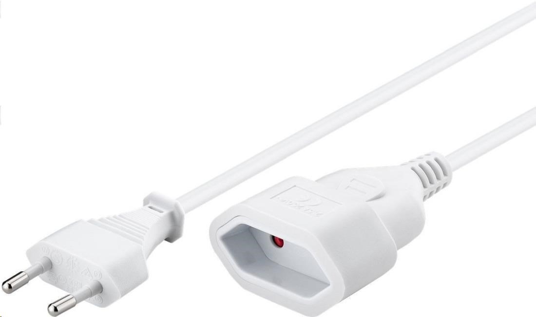 PREMIUMCORD Kabel síťový 230V, prodlužovací dvojvidlice,  3m