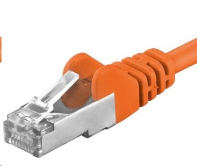 PREMIUMCORD Patch kabel CAT6a S-FTP, RJ45-RJ45, AWG 26/7 10m oranžová