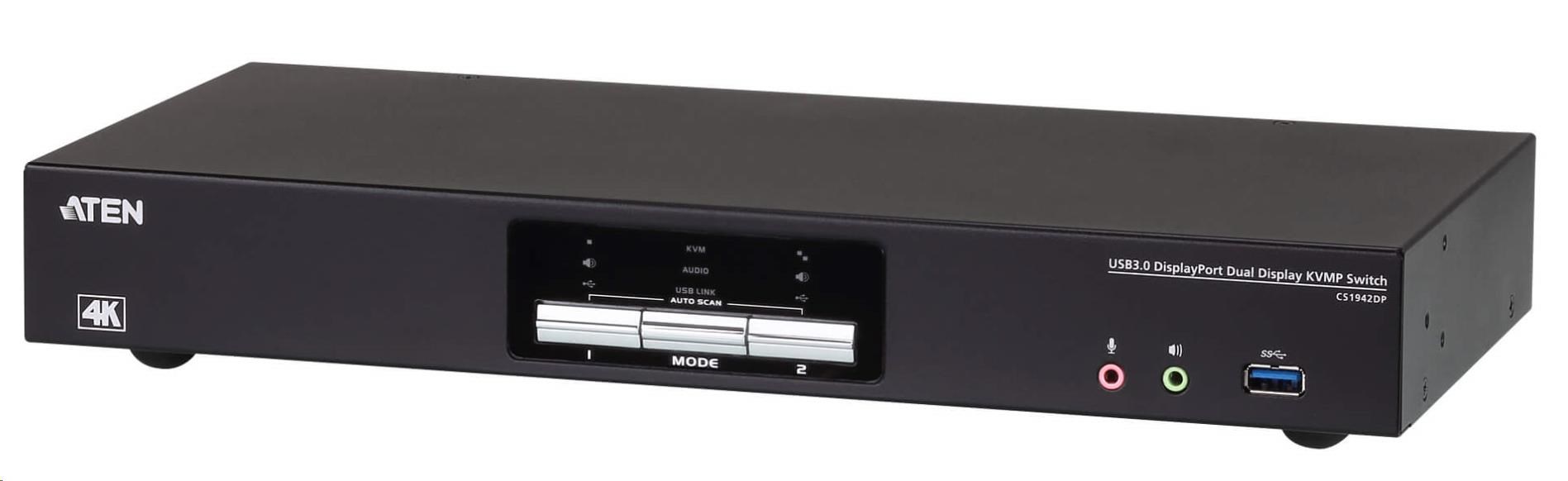 ATEN 2-port USB3.0 4K DisplayPort Dual Display KVMP
