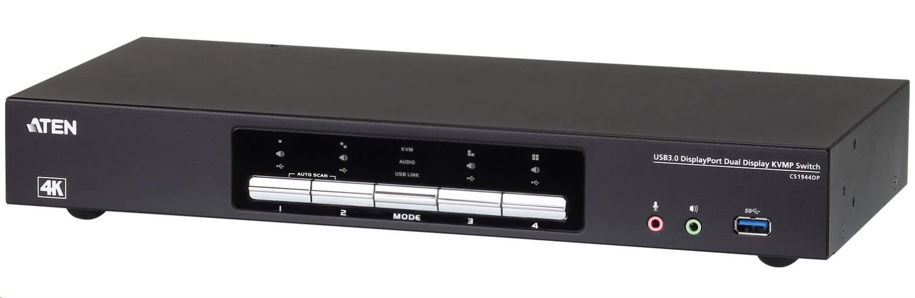 ATEN 4-port USB3.0 4K DisplayPort Dual Display KVMP