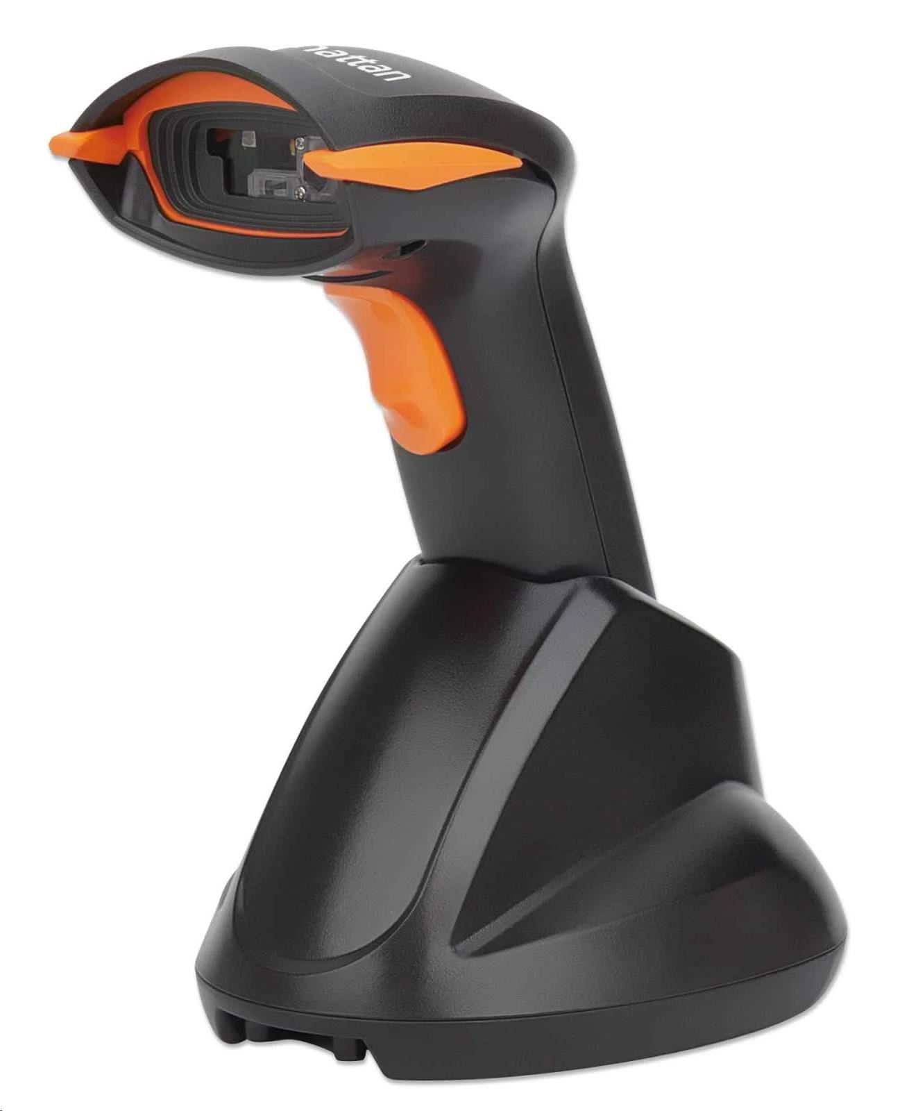 MANHATTAN Barcode Scanner BT Scanner and Cradle Black USB HID, black, Retail Box