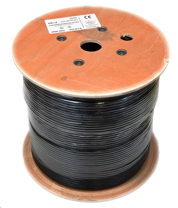 UTP kabel LEXI-Net, Cat6, drát, dvojitý PVC+PE, černý, 500m, cívka