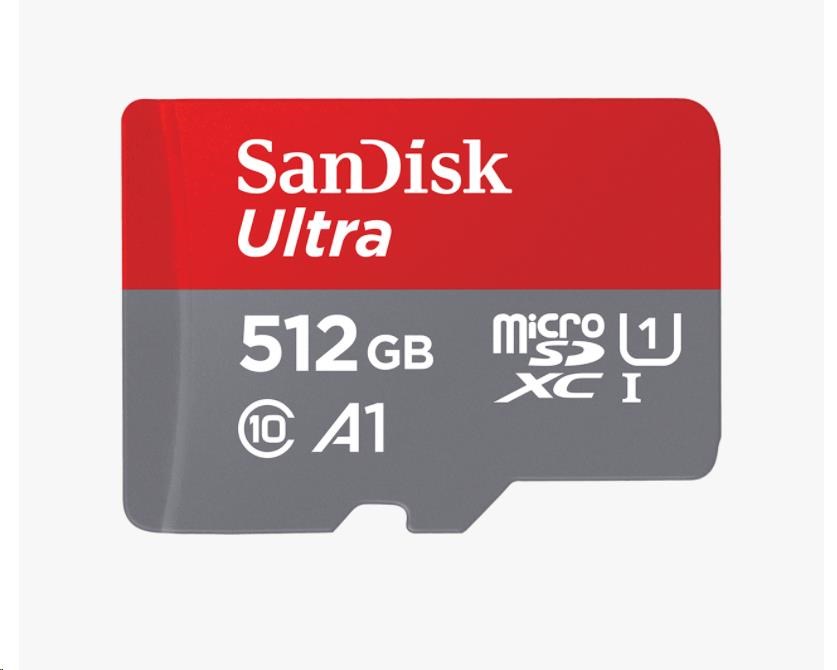 SanDisk MicroSDXC karta 512GB Ultra (100MB/s, Class 10, Android) + adaptér
