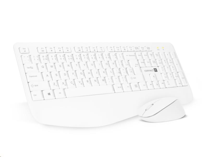 CONNECT IT Combo bezdrátová bílá klávesnice + myš, CZ + SK layout