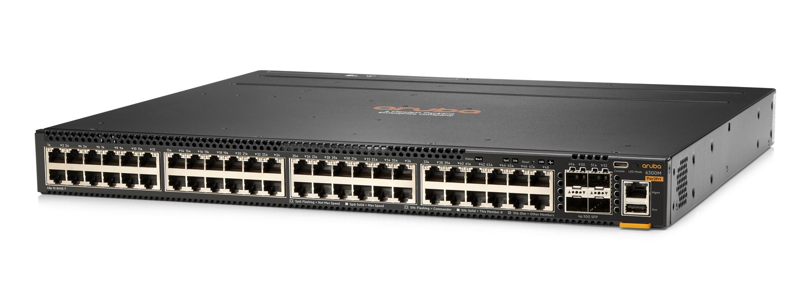 HPE Aruba Networking 6300M 48-port 1GbE and 4-port SFP56 Power-to-Port 2 Fan Trays 1 PSU Bundle