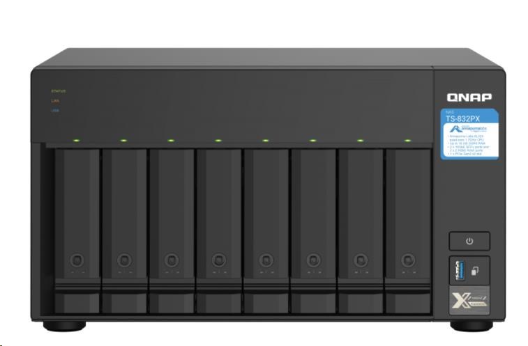 QNAP TS-832PX-4G (4C/Cortex-A57/1,7GHz/4GBRAM/8xSATA/2x2,5GbE/2xSFP+/3xUSB3.2/1xPCIe)