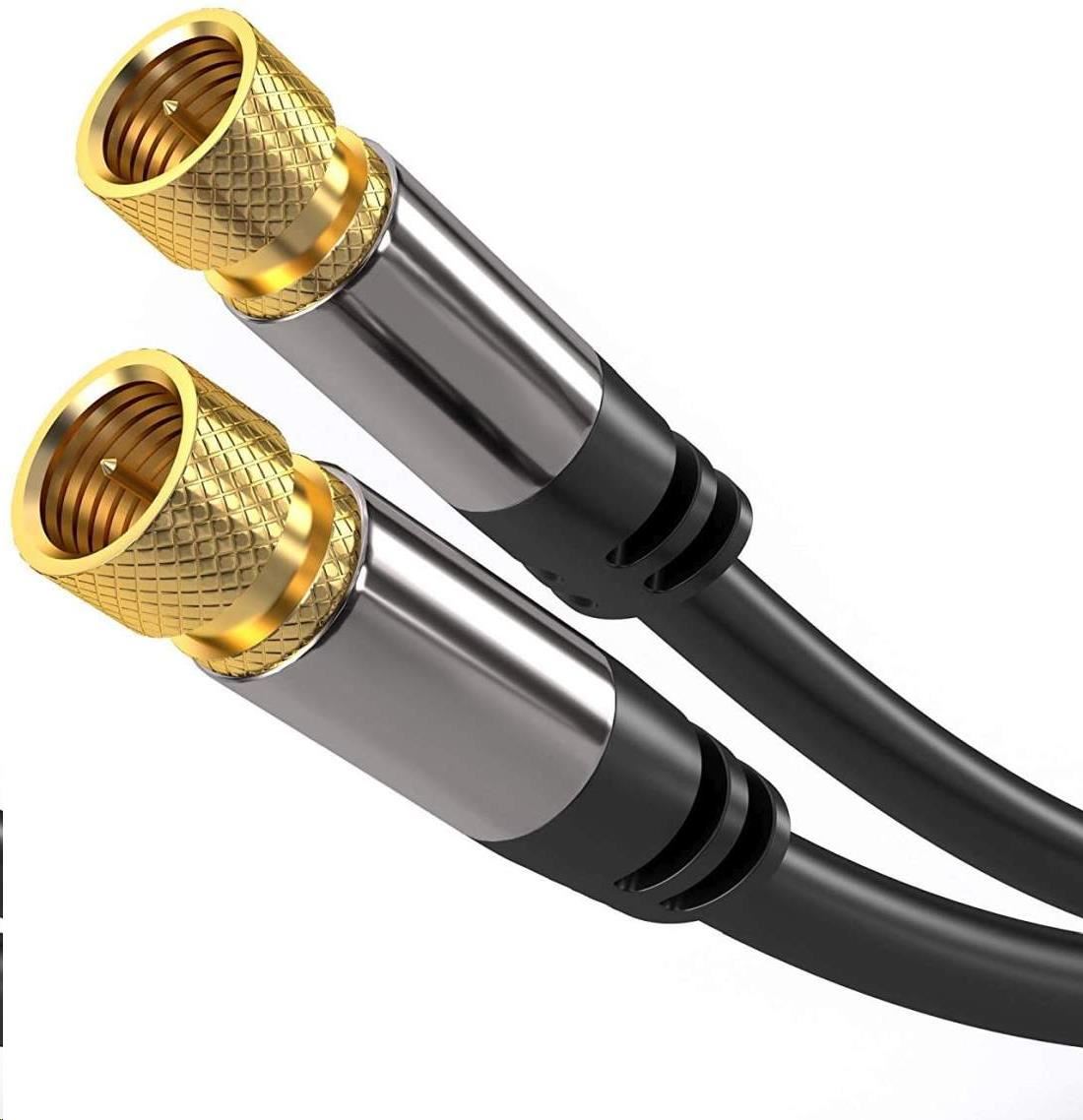 PREMIUMCORD kabel, satelitní anténní F male - F male (135 dB) 4x stíněný 3m