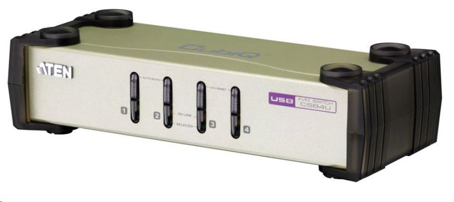 ATEN 4-port KVM PS/2 , 1.2m kabely