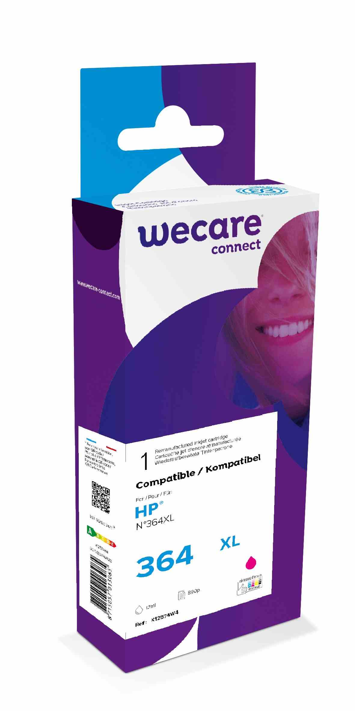 WECARE ARMOR cartridge pro HP Photosmart C5380, 5510, 5515, C6380 (CB324EE), červená/magenta, 12ml, 895str