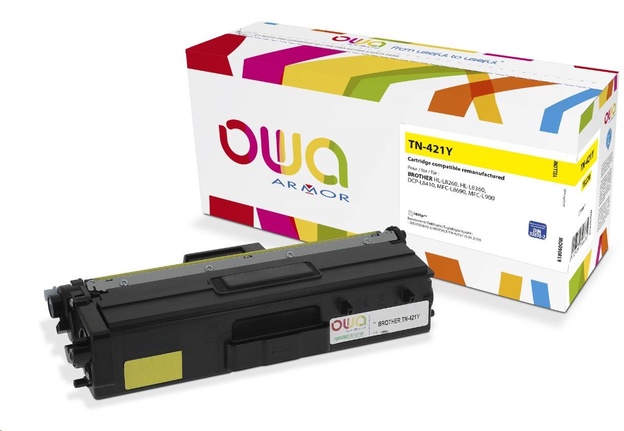 ARMOR toner pro Brother HL L8260, HL L8360, DCP L8410, MFC L8690, MFC L900 (TN421Y), žlutá/yellow, 1800 str