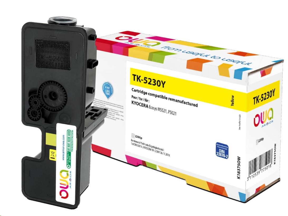 ARMOR toner pro Kyocera ECOSYS M5521, P5021 (TK5230Y), žlutá/yellow, 2200 str