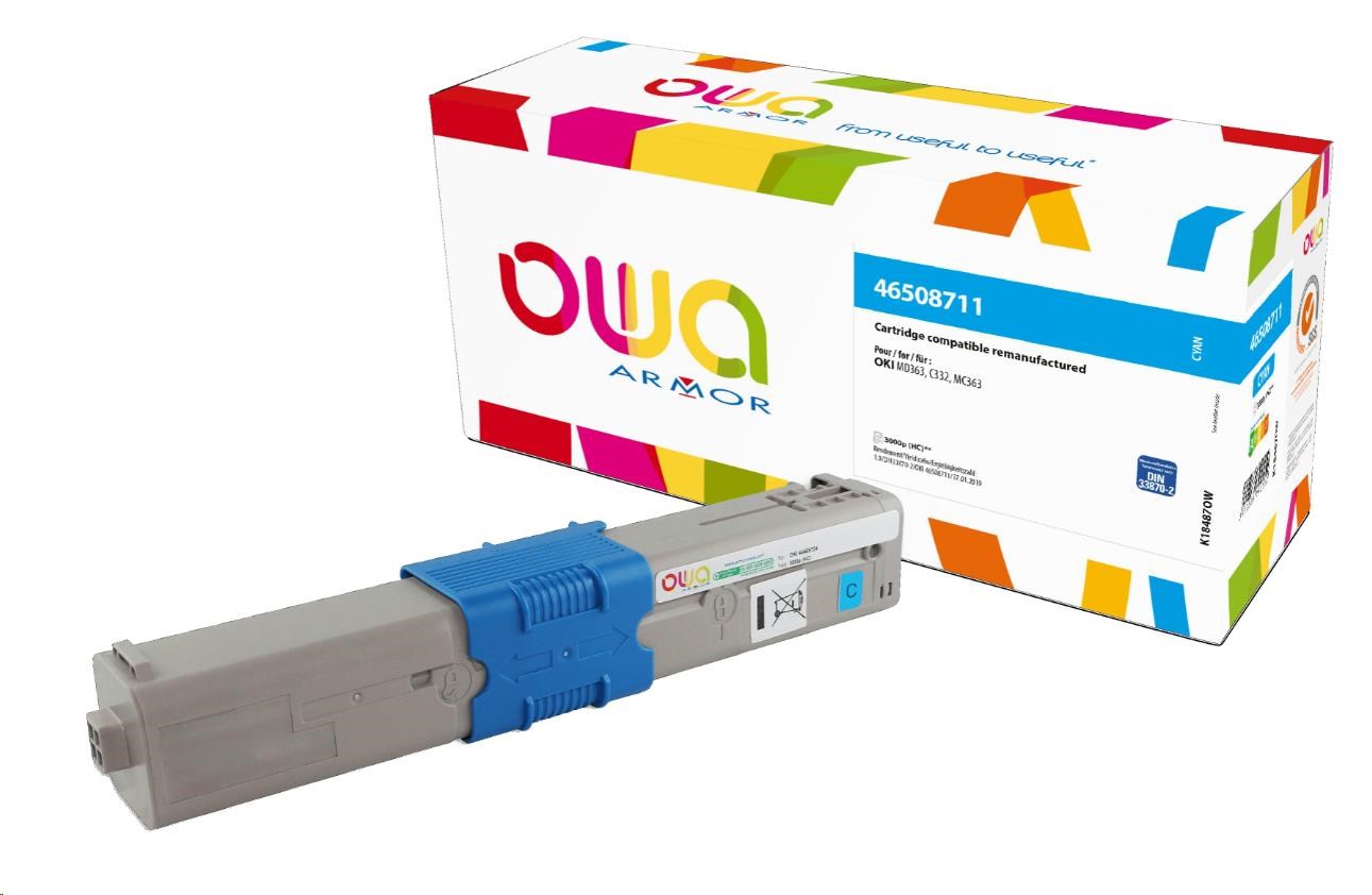 ARMOR toner pro Oki C332, MC363 (46508711), modrá/cyan, 3000 str