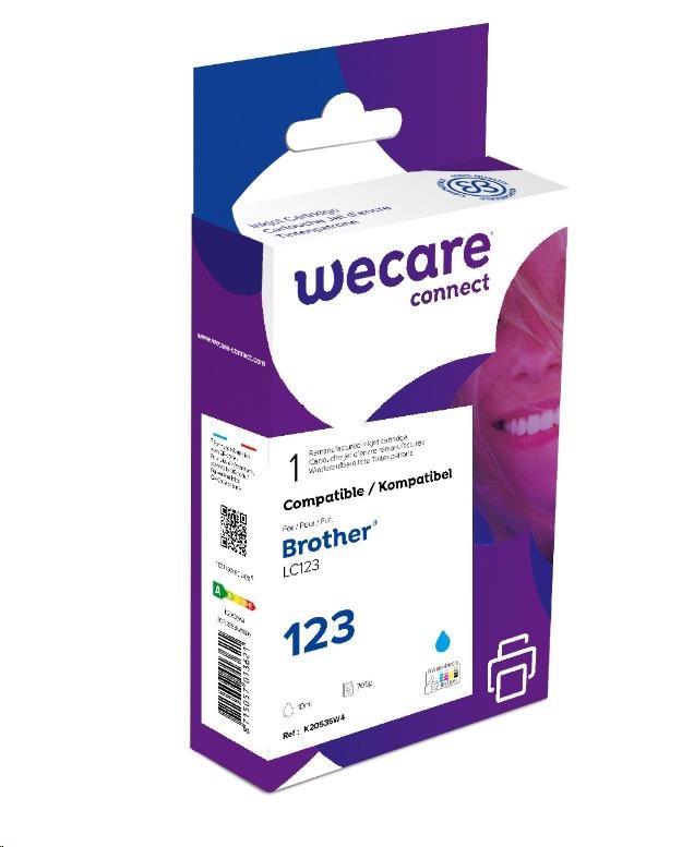 WECARE ARMOR cartridge pro Brother DCP J4110DW, MFC J4310, 4410, 4510DW (LC123C), modrá/cyan, 10ml, 600 str