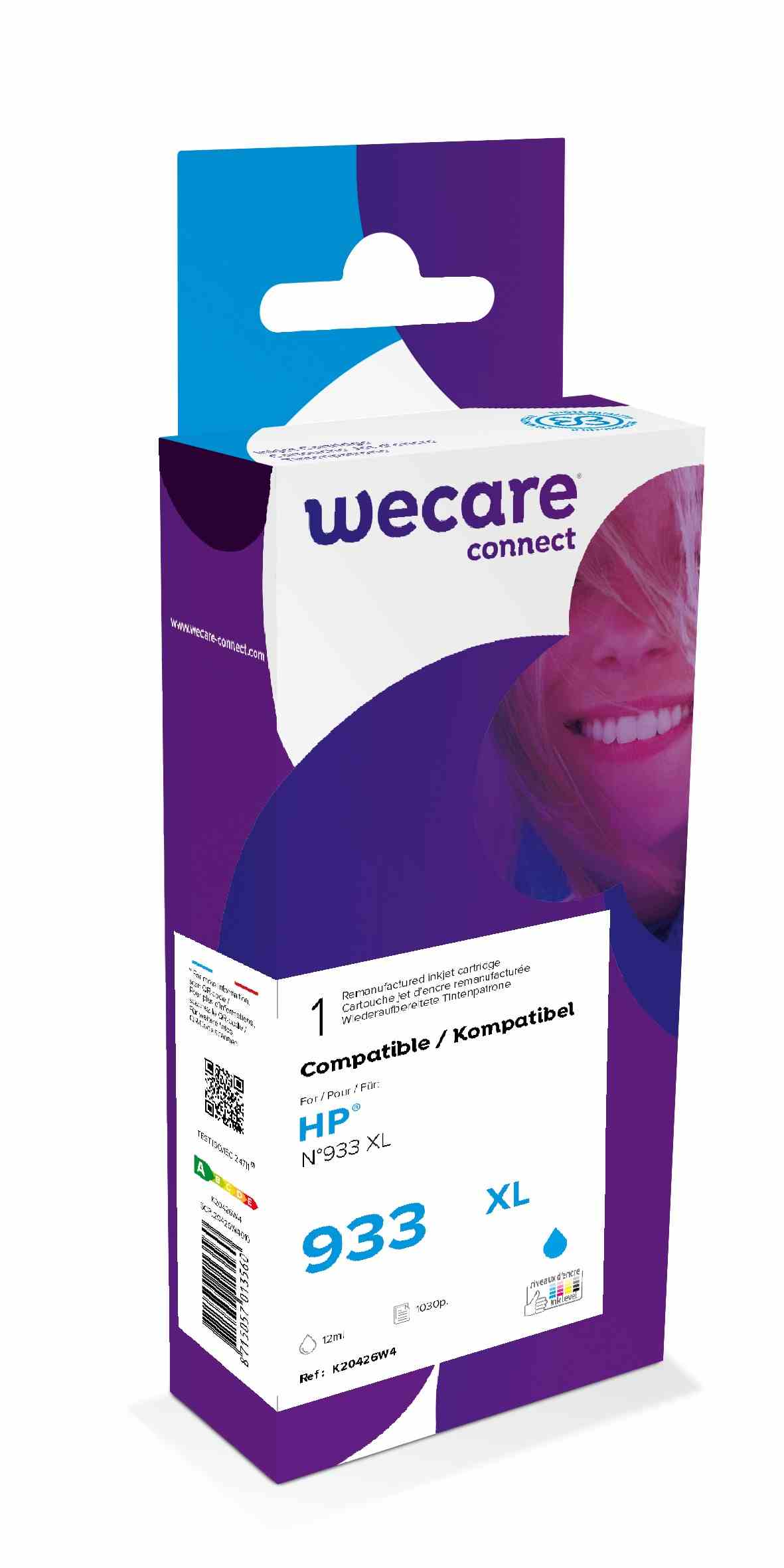 WECARE ARMOR cartridge pro HP Officejet 6100, 6600 (CN054AE), modrá/cyan, 12ml, 950str