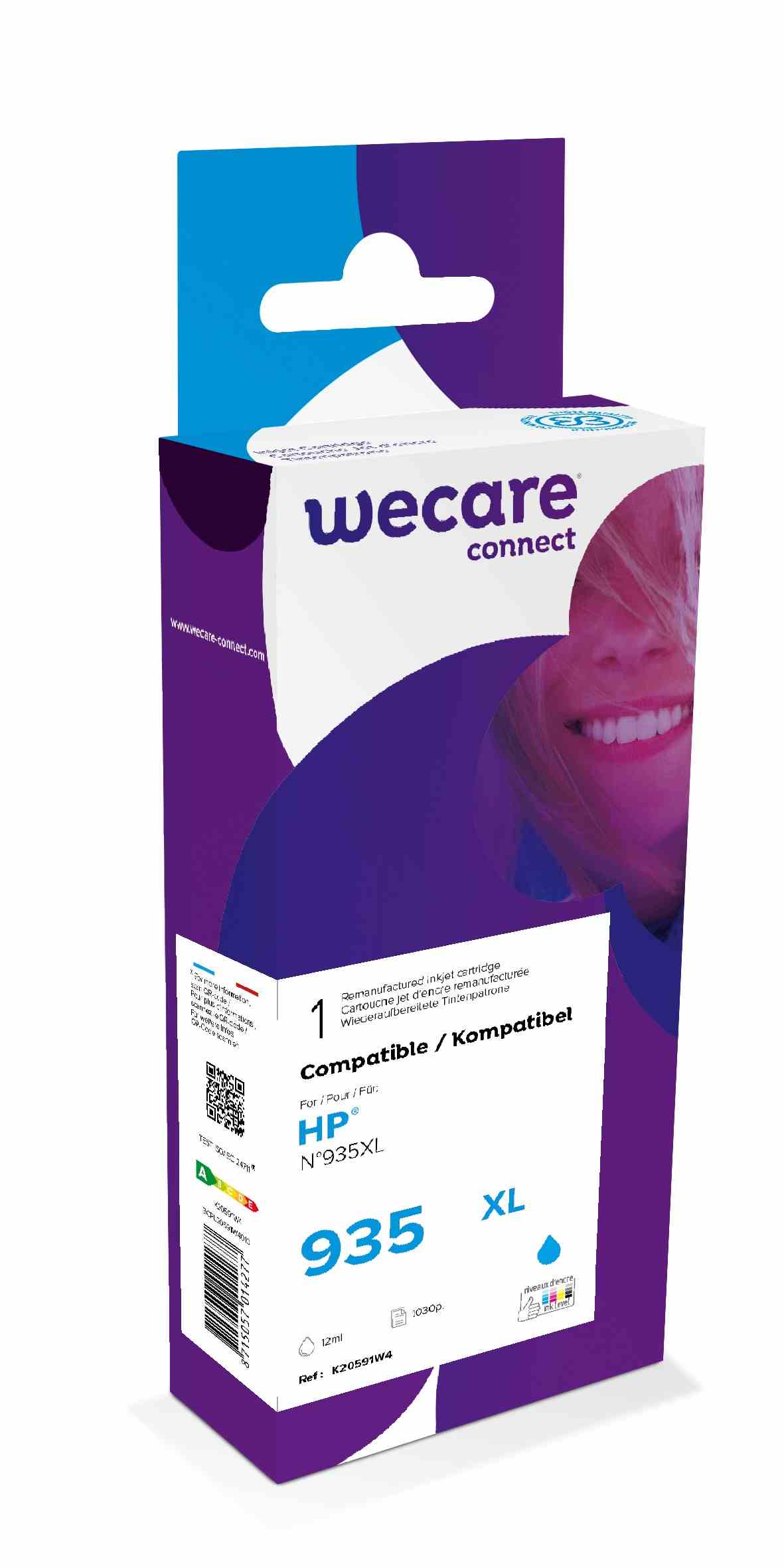 WECARE ARMOR cartridge pro HP Officejet 6812, 6815, Officejet Pro 6230, 6830, 6835 (C2P24AE), modrá/cyan, 12ml, 850str
