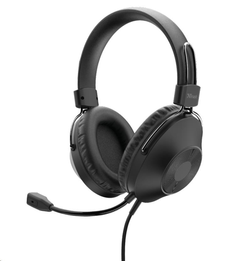 TRUST sluchátka s mikrofonem Ozo Over-Ear USB Headset