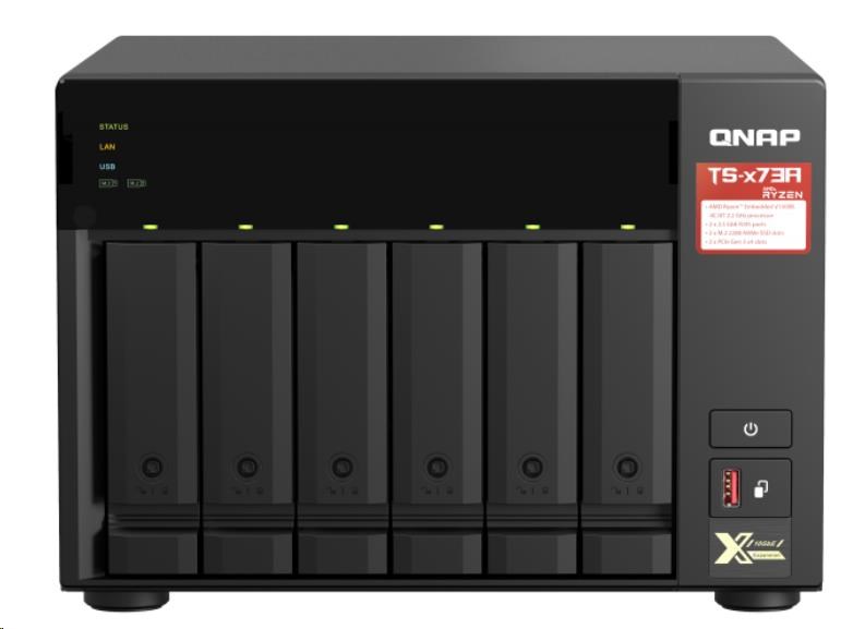 QNAP TS-673A-8G (4C/Ryzen V1500B/2,2GHz/8GBRAM/6xSATA/2xM.2/2x2,5GbE/4xUSB3.2/2xPCIe)