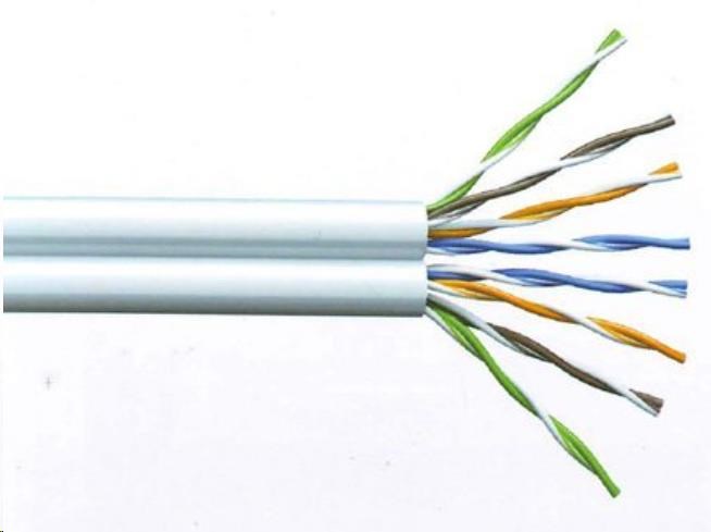 UTP TWIN kabel PlanetElite, Cat5E, drát, PVC, Dca, šedý, 305m