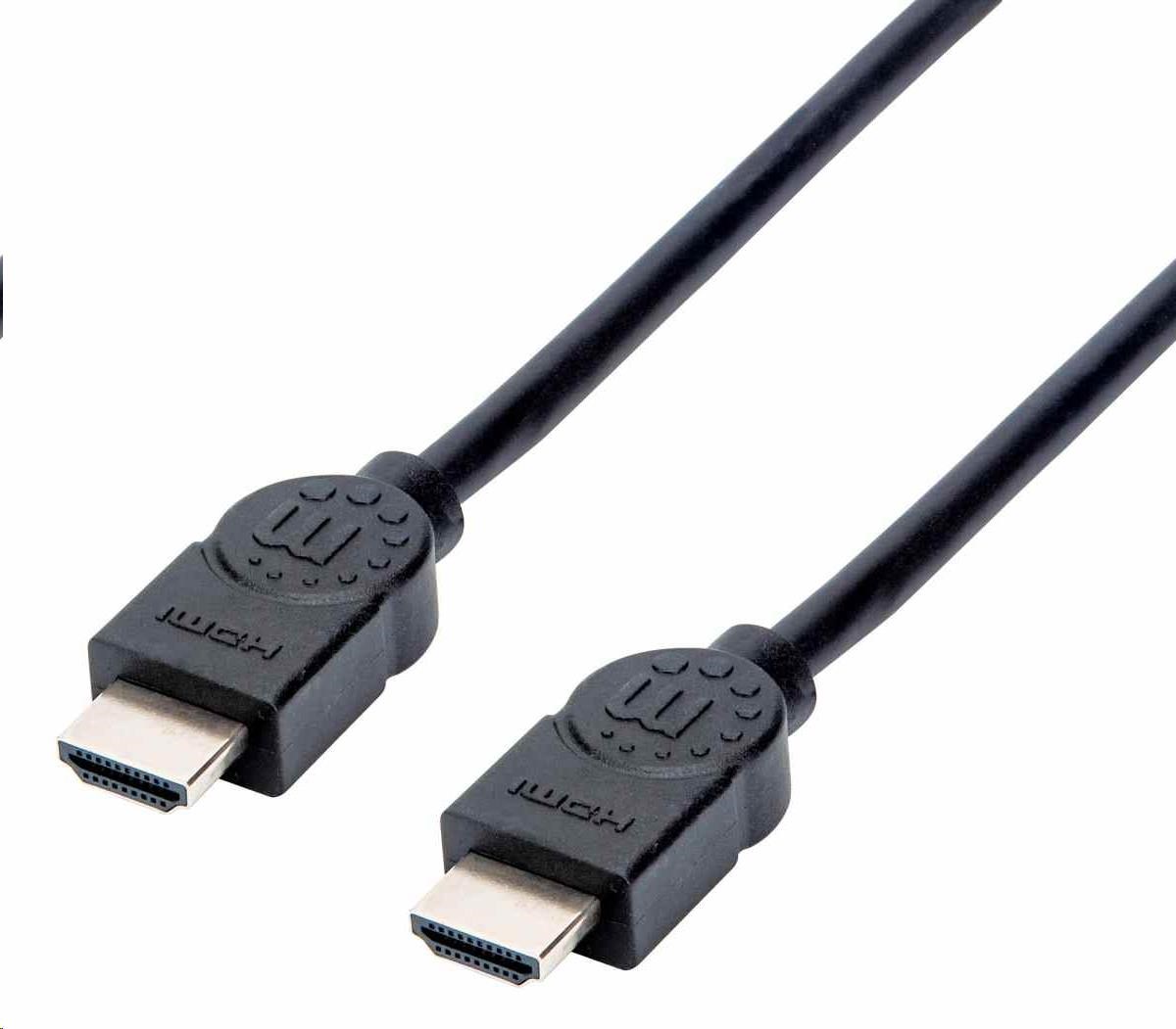 Manhattan HDMI kabel, ARC, 3D, 4K@30Hz, Shielded, 1.5m, černá