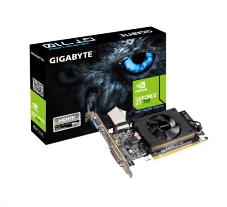 GIGABYTE VGA NVIDIA GV-N710D3-2GL 2.0, GT 710, 2GB DDR3, 1xHDMI, 1xDVI, 1xVGA