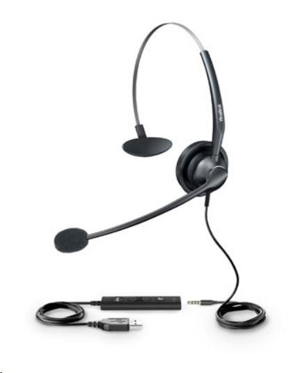 Yealink UH33 náhlavní souprava, konektory 3.5mm jack - USB