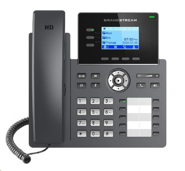 Grandstream GRP2604 [VoIP telefon - 6x SIP účet, HD audio, 10 předvoleb, 2x RJ45 10/100/1000 Mbps]