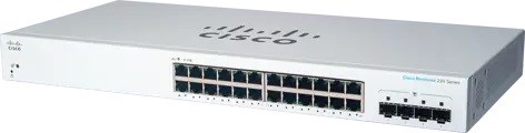 Cisco switch CBS220-24T-4G (24xGbE,4xSFP,fanless)