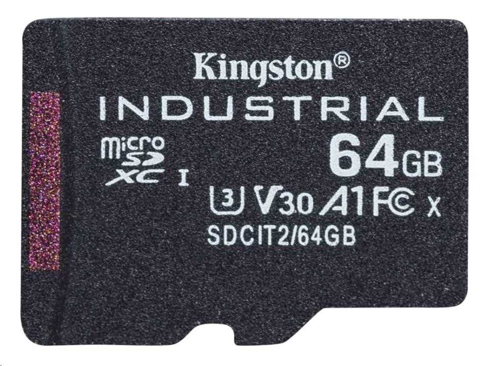 Kingston MicroSDXC karta 64GB microSDXC Industrial C10 A1 pSLC Card Single Pack