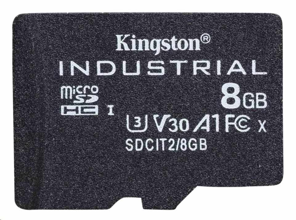Kingston MicroSDHC karta 8GB Industrial C10 A1 pSLC Card Single Pack