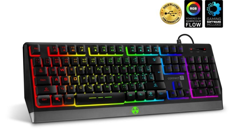 CONNECT IT herní klávesnice BATTLE RGB, CZ+SK, černá