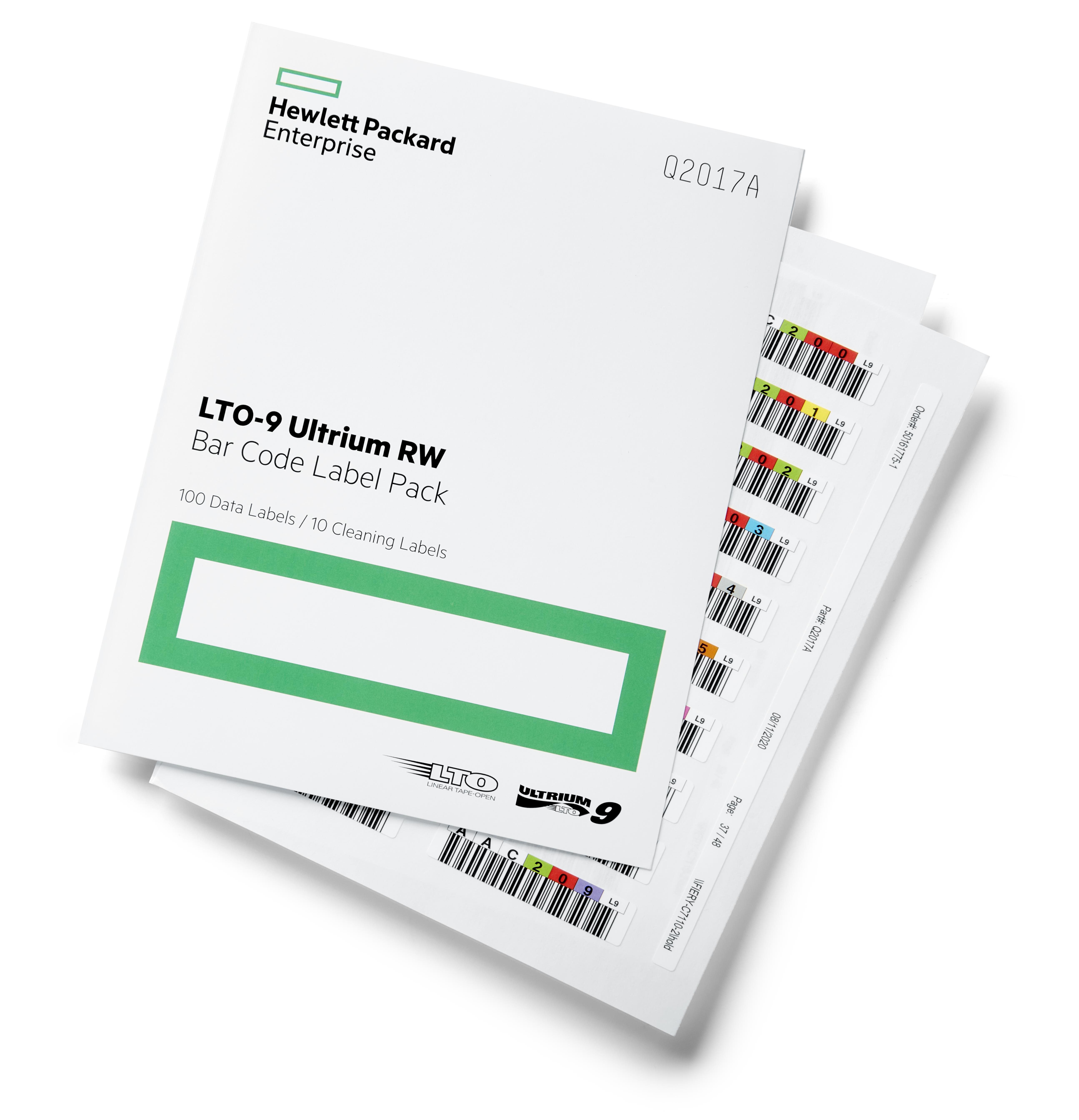 HPE LTO-9 Ultrium RW Bar Code Label Pack (Q2017A) (100 data labels, 

10 cleaning labels)
