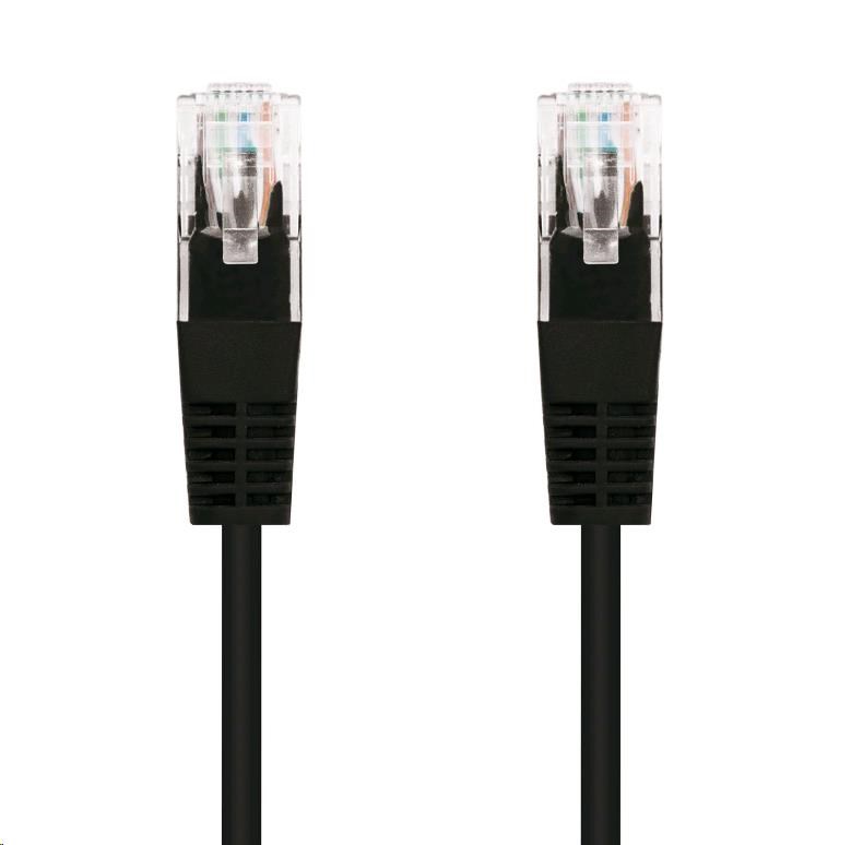 C-TECH kabel patchcord Cat5e, UTP, černý, 3m