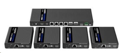 PremiumCord HDMI 1-4 splitter+extender po CAT6/6a/7, UHD 4K@60Hz až na 70m