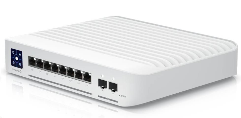 UBNT USW-Enterprise-8-PoE [8x 2.5G RJ45, 2x 10G SFP+, 120W PoE budget, PoE+ 802.3af/at, 1,3" dotykový displej]