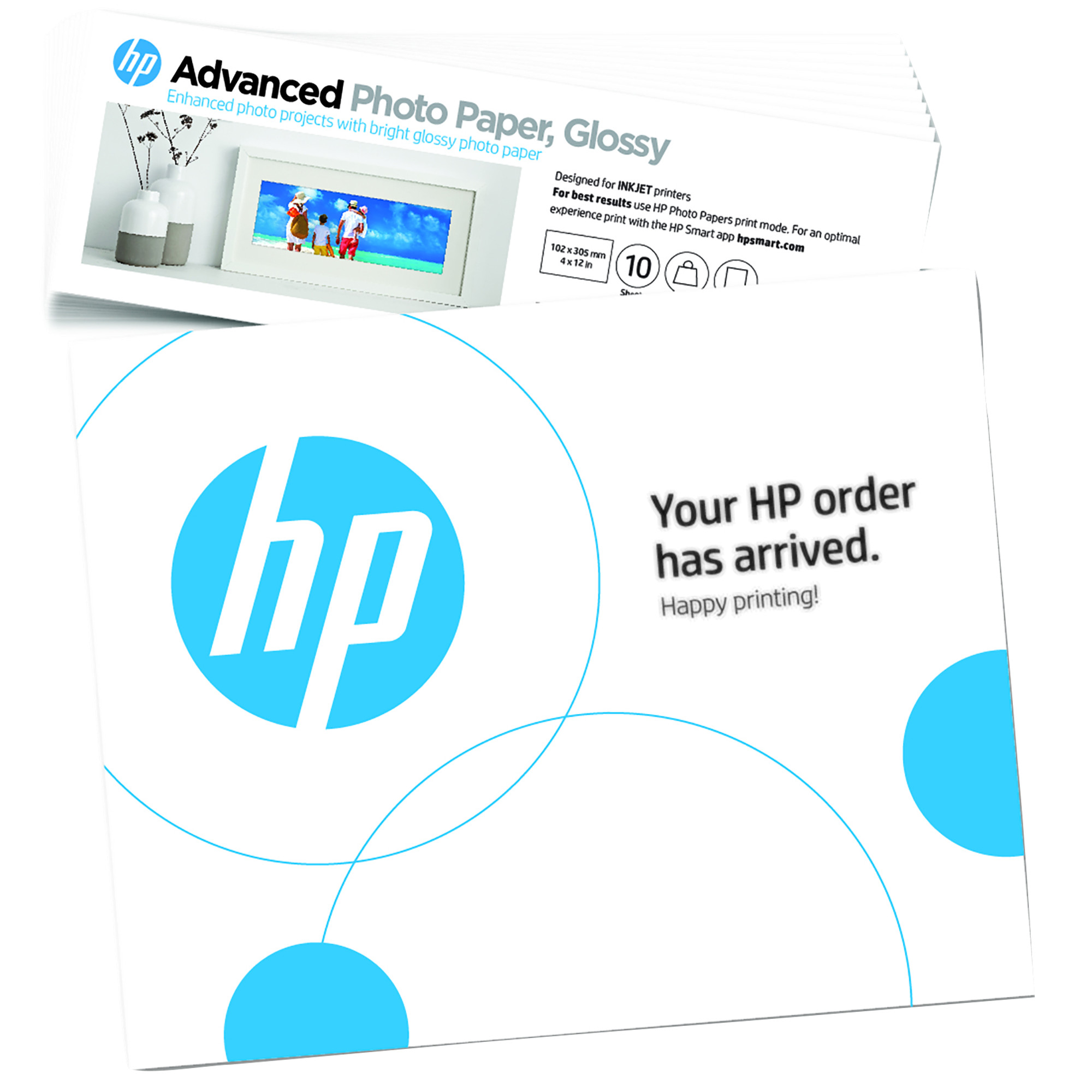 HP Advanced Photo Paper, Gloss (4x12 in; 10 x 30,5 cm) – 10 sheets