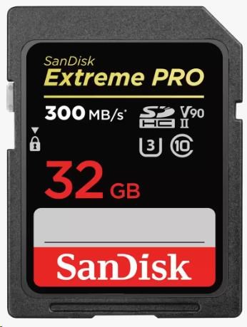 SanDisk SDHC karta 32GB Extreme PRO (300 MB/s, Class 10, UHS-II U3 V90)