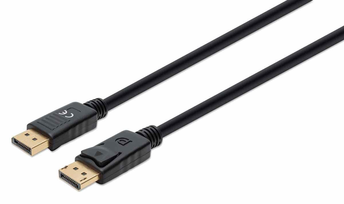 Manhattan kabel DisplayPort 1.4, DisplayPort Male na Male, 1m, černá