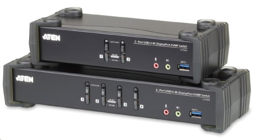 ATEN 2-port 4K DisplayPort KVMP USB3.0, audio