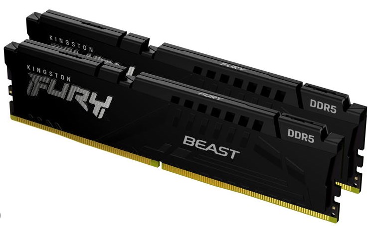 KINGSTON DIMM DDR5 64GB (Kit of 2) 5600MT/s CL40 FURY Beast Černá