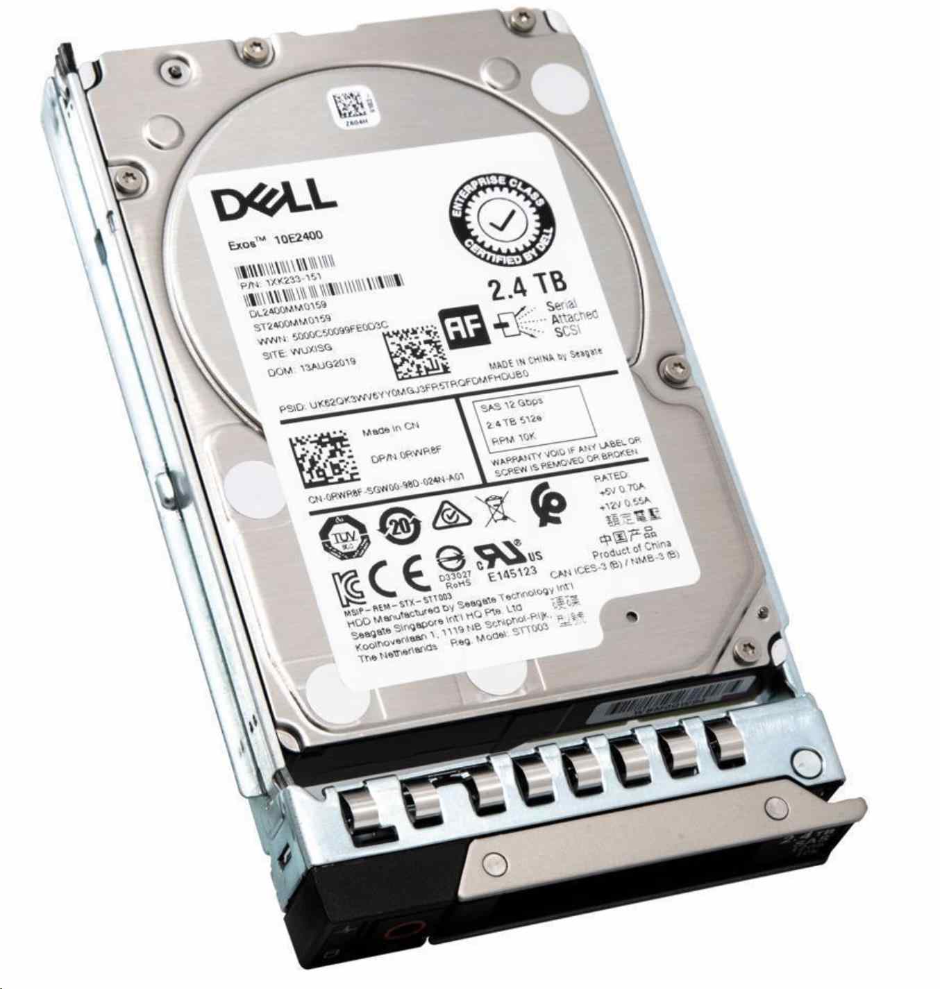 DELL 2.4TB 10k 512e SAS ISE 12Gbps 2.5in Hot Plug CK R250,R350,R450,R550,R650,R750,T550