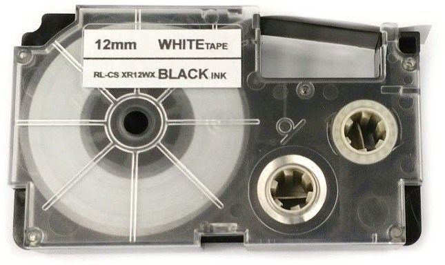 Xerox kompatibilní páska s Casio XR-12WE1, 12mm x 8m, černý tisk / bílý podklad - ALLPRINT