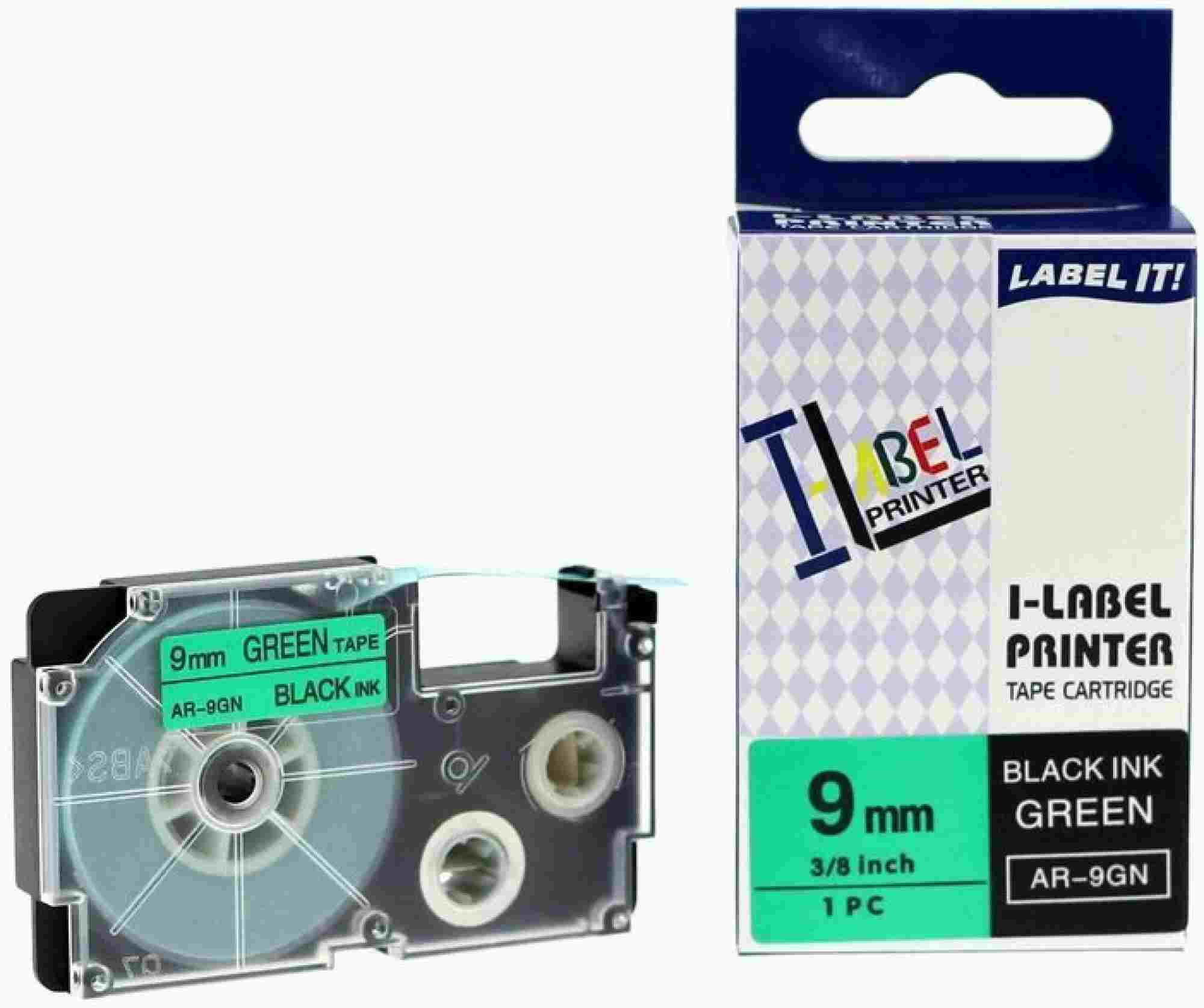 Xerox kompatibilní páska s Casio, XR-9GN1, 9mm x 8m, černý tisk / zelený podklad - ALLPRINT