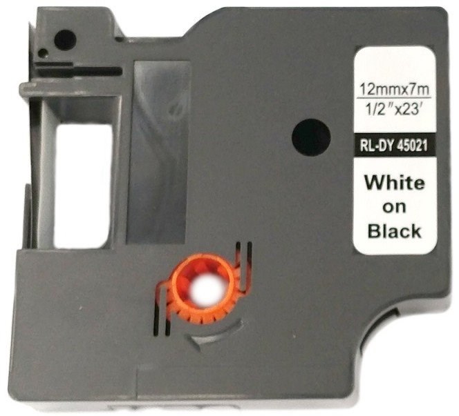 Xerox kompatibilní páska s DYMO, 45021, S0720610,12mm x 7m, bílý tisk / černý podklad, D1 - ALLPRINT