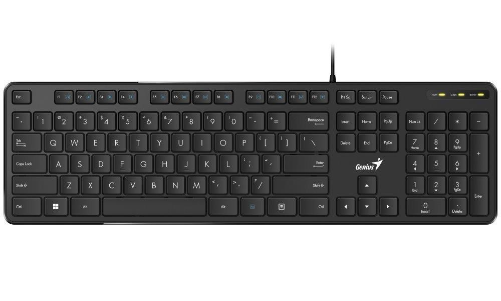 GENIUS klávesnice Slimstar M200/ Drátová/ USB/ černá/ CZ+SK layout