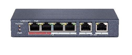 HIKVISION DS-3E0106P-E/M, 4x 100TX PoE; 2x 100TX uplink, 35W, Super PoE