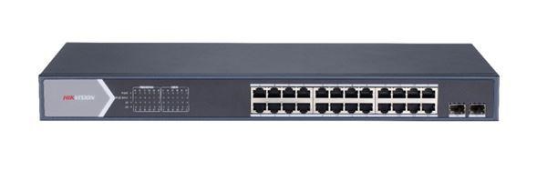 HIKVISION DS-3E1526P-SI, Smart managed switch 24x Gb PoE + 2x Gb SFP Uplink, 370W, Super PoE - dosah až 300m
