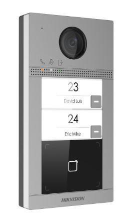 HIKVISION DS-KV8213-WME1(B)/Flush, IP dveřní interkom 2-tlač., čtečka karet, 2MPx kamera, WiFi, zápustný